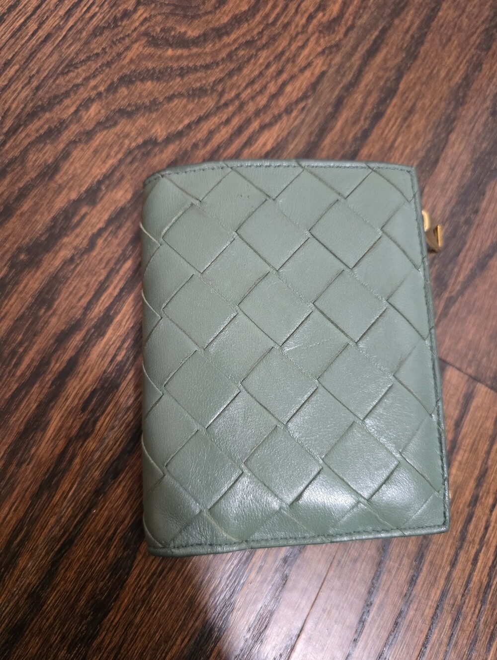 Bottega Veneta Intrecciato Leather Bifold Wallet: Sage Green, Good Condition